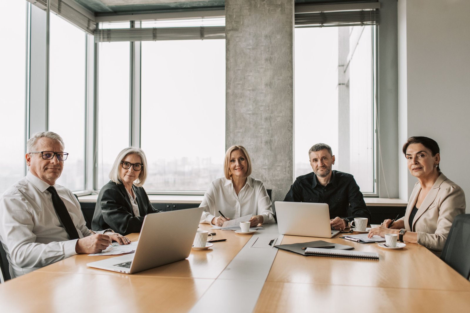 Entrepreneurs meeting in a modern office