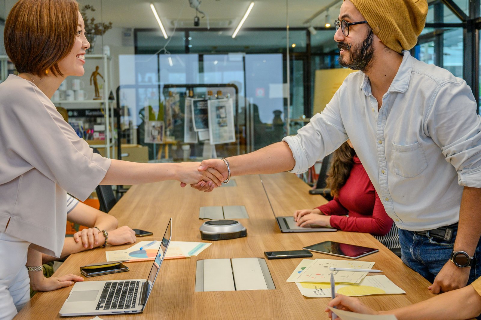 Business partners shaking hands